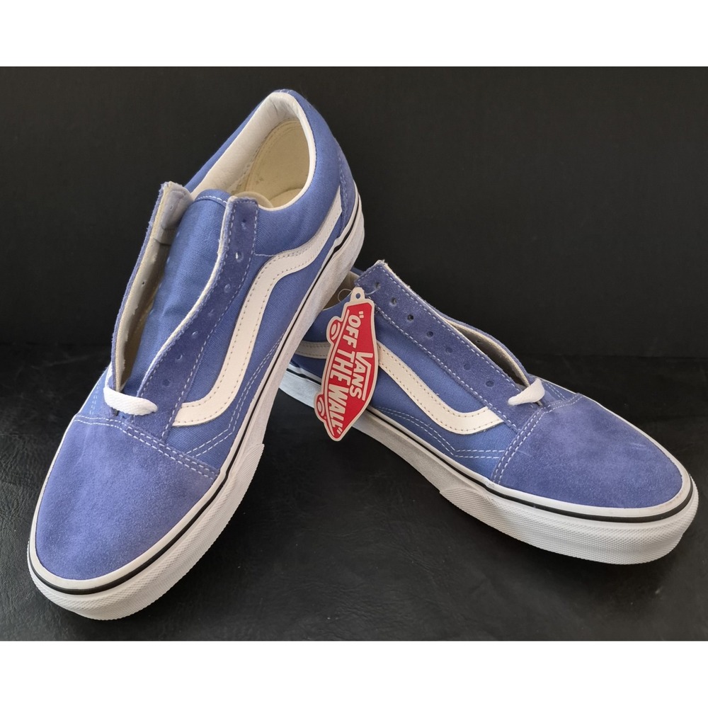 Vans Old Skool Blue Suede Laced Sneakers Light Blue Women's 9.0 Men's 7.5 NWOB